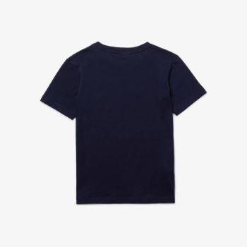 Lacoste Crew Neck Cotton Jersey T-shirt - Tričko Dětské Tmavě Blankyt Blankyt | CZ-aAPEQB